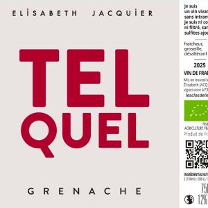 "TEL QUEL" Grenache 2025